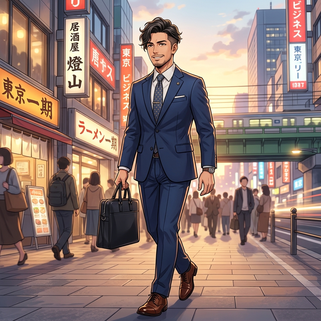 スーツやスマートカジュアルを着こなし爽やかに決める40代男性のイメージ
