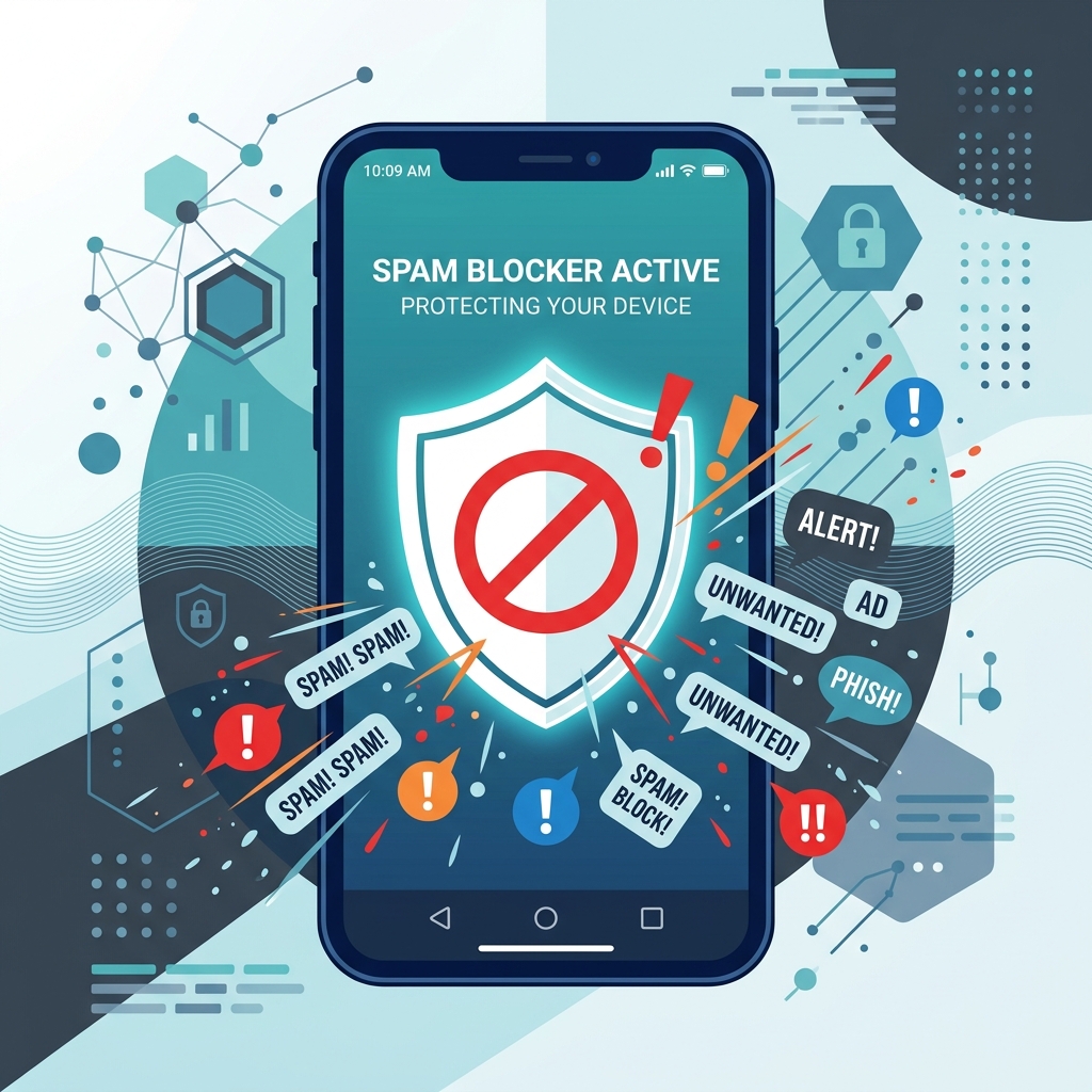 スマホの画面上で追撃の通知に対して女性がブロックや非表示の操作をしているイメージ