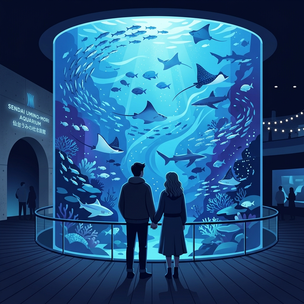 雨の日でもまったり過ごせる仙台の美術館やナイト水族館のイメージ