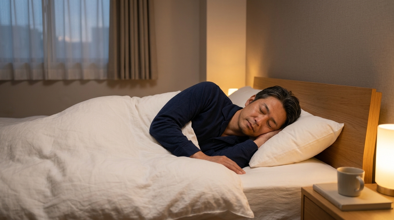 成長ホルモンを分泌させ代謝を促す上質な睡眠のイメージ