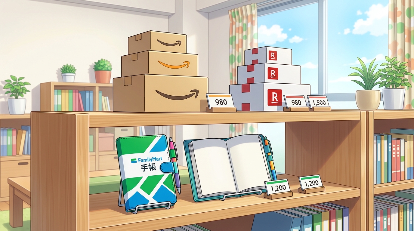 ファミマ手帳の価格帯とAmazonや楽天などオンラインでの取り扱い